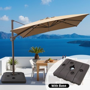 Crestlive Products 9x11FT Cantilever Umbrella UV30+ Outdoor 360 Degree Rotation Offset Umbrella 6 Heights Adjustable with Base - 1 of 4
