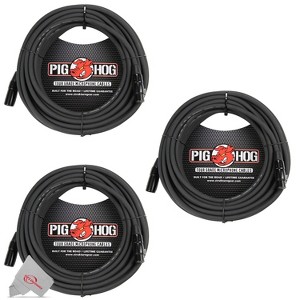 Pig Hog XLR Microphone Cable Male to Female 30 Ft - 3 Units - 1 of 3
