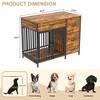 VECELO 43.3" Dog Crate With Dog Feeder, Wooden Decorative Dog Kennel Indoor With Drawers for Medium/Large Dogs, Brown - 3 of 4