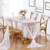 Wikineon White Lace Tablecloth 5 Pack 60 x 120 Inch Wedding Table Cloth Rustic Table Overlay for Vintage Party Thanksgiving Floral Table Decoration - 4 of 4