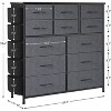 Acekool 12 Drawer Dresser, Tall Fabric Storage Tower with Wooden Top, Side Pockets & Hooks, Chest of Drawers for Bedroom, Closet, Hallway - 3 of 4