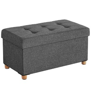 SONGMICS Storage Ottoman, Folding Storage Bench, Ottoman with Storage, Storage Ottoman Bench - 1 of 4