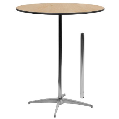 Flash Furniture 36'' Round Wood Cocktail Table with 30'' and 42'' Columns