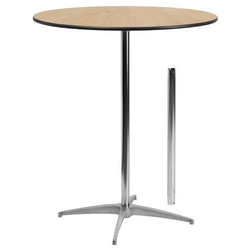 Flash Furniture 36'' Round Wood Cocktail Table with 30'' and 42'' Columns - image 1 of 4