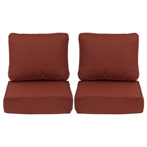 Aoodor Outdoor Patio Chair Cushions Set, Sunbrella Fabric Weather-Resistant Outdoor Cushion with Individual Pocket Springs, Set of 2 - 1 of 4
