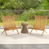 Tangkula 2 PCS Folding Patio Chair Teak Wood Outdoor Lounge Chair w/ Slatted Seat & Backrest - 4 of 4