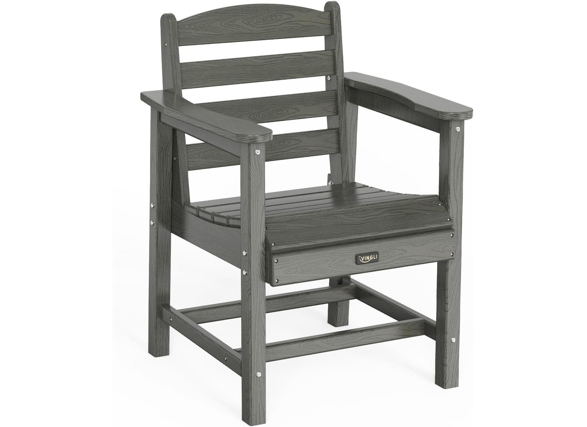 Outdoor Patio Dining Chairs, HDPE Plastic Outdoor Patio Chairs All-Weather Durable Garden Seating for Yard, Outside, Poolside, Deck, Porch