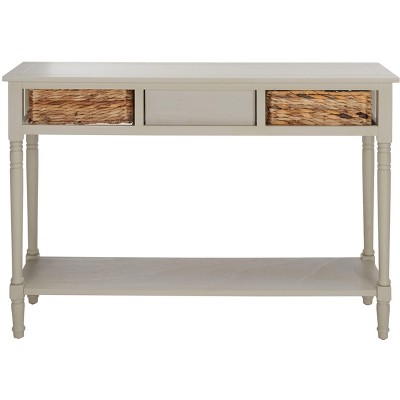 Christa Vintage Grey Wood Console Table with Storage