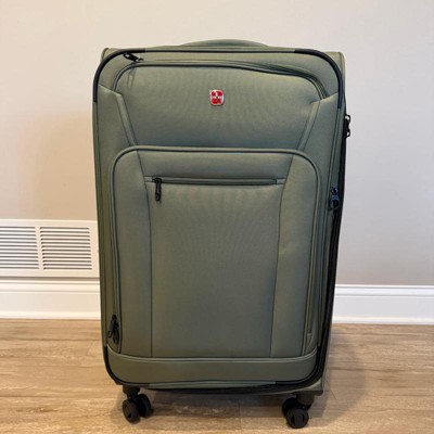 SWISSGEAR Zurich Softside Large Checked Spinner Suitcase - Green