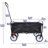 RISOKEYS Collapsible Outdoor Utility Wagon Cart,with Adjustable Handle,Foldable Design & 600D polyester Fabric for Beach, Garden,Shopping - 3 of 4