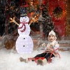Angel Sar Lighted Snowman with Birds Christmas Decoration, 170 LED Pre-lit Snowman with Top Hat & Scarf, Outdoor Indoor Holiday Yard Decor - 2 of 4