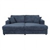 86 Inch Loveseat Sectional Sofa Bed,Corduroy Sleeper Sofa with Two USB Ports,Two Cup Holders and Two Throw Pillows-Maison Boucle - 4 of 4