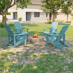 Sonkuki Outdoor 4PCS Recycled Plastic Wood Adirondack Chairs, Patio Lounger chairs - 1 of 4