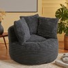KTMBDW Bean Bag Chair, Corduroy Bean Bag Sofa with Filler, Lazy Sofa Chair with 3 Pillows, Lounge Floor Sofa for Living Room Bedroom - 4 of 4