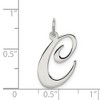 Black Bow Jewelry Sterling Silver, Ella Collection, LG Fancy Script Initial C Pendant - 4 of 4