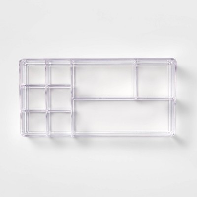 Bathroom Plastic 9 Slot Mixed Cosmetic Organizer Clear - Brightroom&#8482;_1