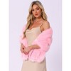 Allegra K Women's Faux Fur Elegant Wedding Cocktail Party Scarf Wrap Cape Shoulder Shawl - 4 of 4