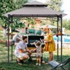 Tangkula 8 x 5 FT Outdoor Grill Gazebo Double Tiered BBQ Canopy Tent w/ 2 Side Shelves 20 Hooks Bottle Opener & Storage Basket - 4 of 4