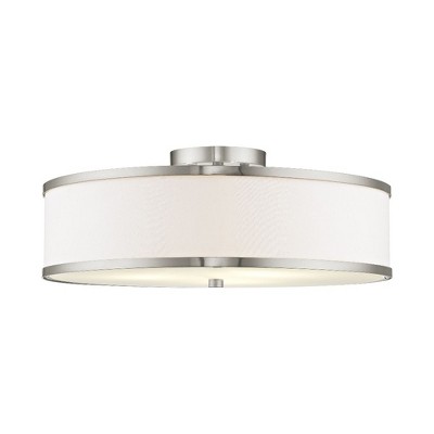 Livex Lighting Park Ridge 3 - Light Semi-Flush Mount in  Brushed Nickel