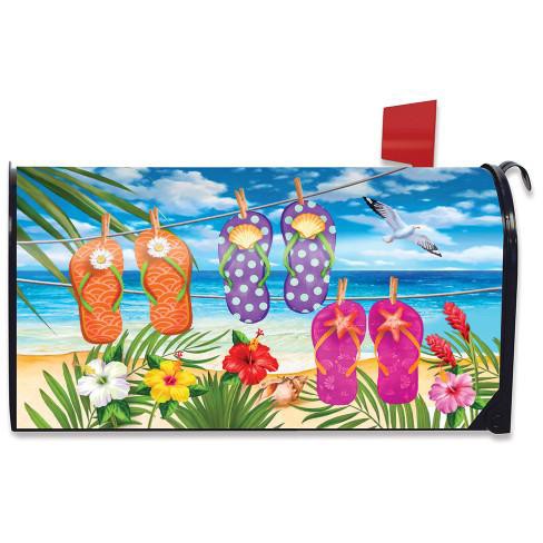 Hanging Flip Flops Summer Magnetic Mailbox Cover Tropical Beach Standard Briarwood Lane - image 1 of 2