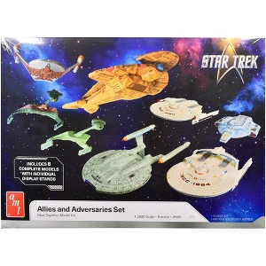 Allies and Adversaries Space Ship Set "Star Trek" Franchise (Skill 2) 1/2500 scale Plastic Model Kit by AMT - 1 of 4