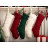 18 Inches Bulk Stockings 6 Pack Large Knitted Fireplace Hanging Holiday Xmas Party Decorations Burgundy Ivory White Green - 3 of 4
