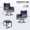 3-Piece Wicker Patio Seating Set with Swivel Chairs and Coffee Table, Outdoor Rattan Furniture for Porch, Balcony, Garden or Deck-The Pop Home - 3 of 4