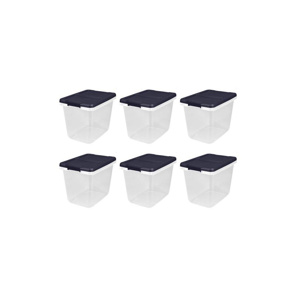 Home Logic 29qt 6pk Storage Bins Clear