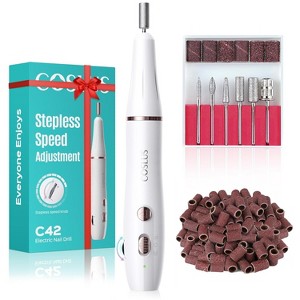 COSLUS Cordless Electric Nail Drill File: Nail Drill Machine with Stepless Speed Knob for Acrylic Gel Dip Powder Polish, Professional Portable - 1 of 4