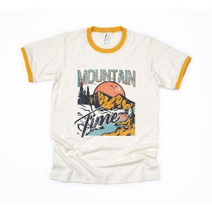 Simply Sage Market Women's Mountains Time Short Sleeve Ringer Tee - 1 of 2