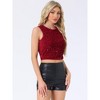 INSPIRE CHIC Women's Sequin Crop Round Neck Sleeveless Sparkly Glitter Club Party Tank Top - 4 of 4