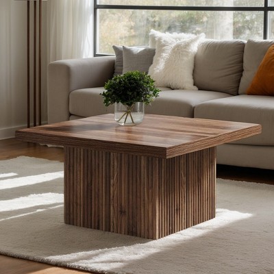 Hommoo Square Coffee Table, 31.5-Inch Wood Center Table Cocktail Table