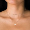 Summit Adventure 14K Gold Plated Pearl Necklace – Layered Herringbone Chain for Women, Trendy Jewelry Gift - 3 of 4