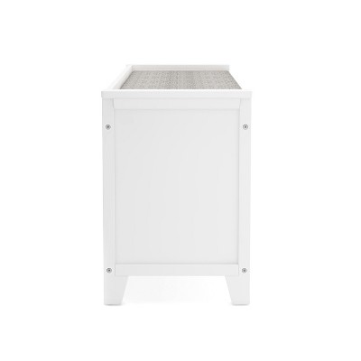 Creamy White Kids' Multi-Use Storage Bench with Cushion & Bins
