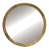 PAGED Transitional Style Bathroom Mirror, 19.75" x 19.75" Round Wall Mirror with Wood Frame, Vanity Mirror for Bathroom, Bedroom - 3 of 4