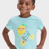 Toddler Boys' Short Sleeve Lemon Biking Graphic T-Shirt - Cat & Jack™ Light Teal Blue - 2 of 4