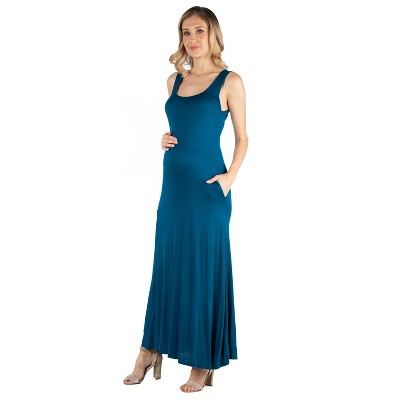 24seven Comfort Apparel Women's Maternity Sleeveless Maxi Dress
