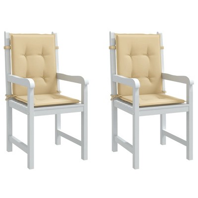 vidaXL Lowback Chair Cushions 2 pcs Melange Beige 39.4"x19.7"x1.6" Fabric