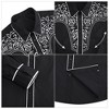 Men's Casual Western Embroidered Cowboy Shirt with Floral Design - Button Up Long Sleeve Shirt - 4 of 4