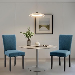 Set of 2 Upholstered Kitchen Chairs with Nailhead Trim and Sturdy Wood Legs, Ergonomic High-Back Chairs for Dining Room and Kitchen - 1 of 4