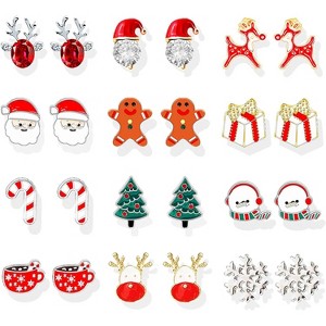 Festive Christmas Earring Collection - A Joyful Mix of Tree, Bell and Snowflake Designs for Holiday Cheer - 1 of 4