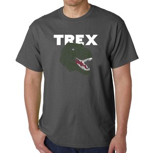 LA Pop Art Men's Word Art T-shirt - T-Rex Head - 1 of 4