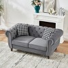 67" Chesterfield Velvet Tufted Sofa,2-Seater Rolled Arm Couch with Nailhead Trim for Living Room,Apartment,Office-Baofuwish - 3 of 4