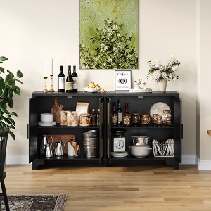 COZONY Four-Door Storage Cabinet, Natural Rattan Sideboard with Woven Front for Living Room Dining Room Entryway - 1 of 4
