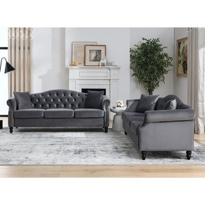 VYNXARIA sofa for Living Room,2 Seater Sofa Tufted Couch with Rolled Arms and Nailhead for Living Room,Bedroom - 1 of 4