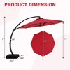 Outdoor Large Round Aluminum Offset Umbrella - Heavy Duty Offset Umbrella With 360° Rotation, Offset Patio Cantilever Umbrella With Base Included - 3 of 4