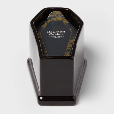 2 Wick Casket Shaped Filled Wax Candle Bourbon Casket 8oz - Threshold™