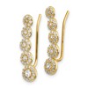 Black Bow Jewelry 5.6 x 22mm (7/8 Inch) 14k Yellow Gold CZ Circles Ear Climber Earrings - 2 of 4
