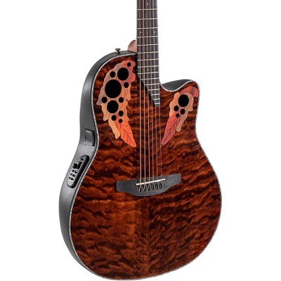 Ovation CE44P Celebrity Series Elite Plus Mid-Depth Acoustic-Electric Guitar Dark Tiger Eye