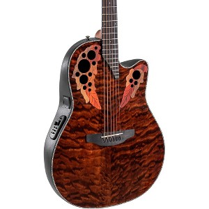 Ovation CE44P Celebrity Series Elite Plus Mid-Depth Acoustic-Electric Guitar Dark Tiger Eye - 1 of 4